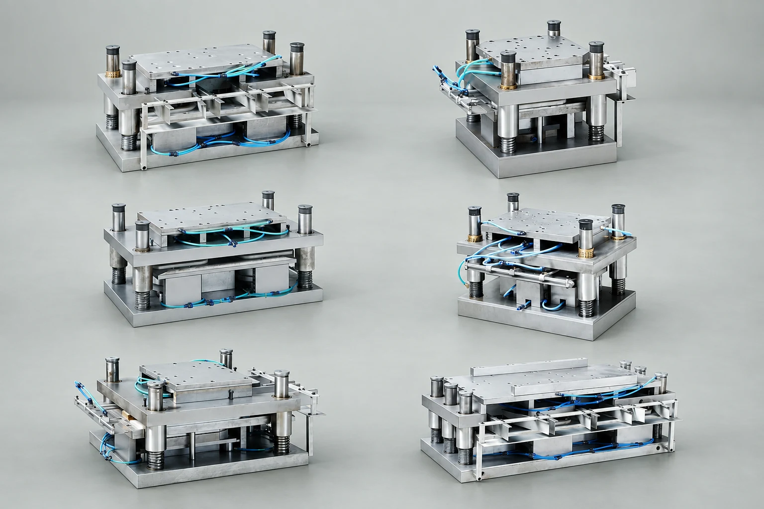 Six aluminium-container mould references isolated from the supplied equipment catalogue