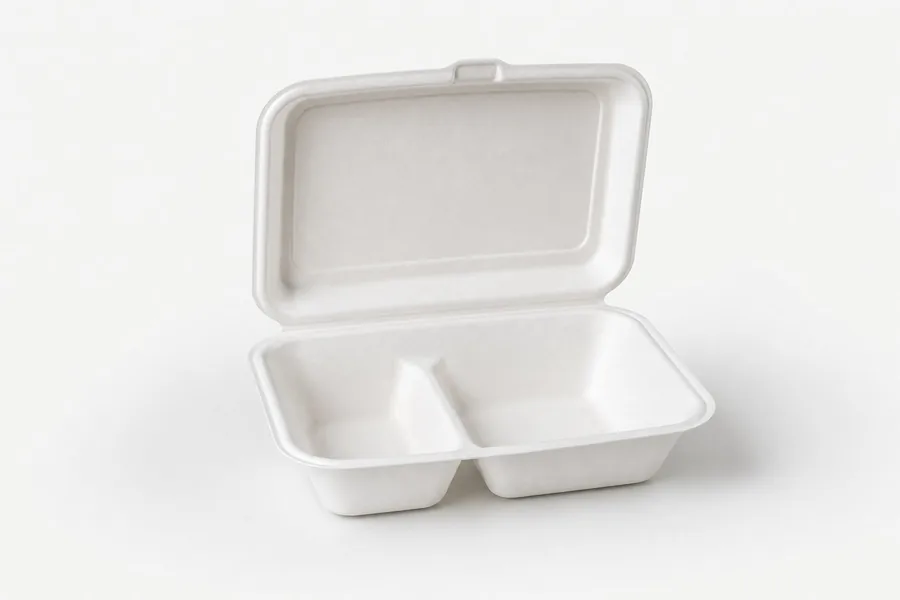 Bagasse Clamshell Containers representative range illustration